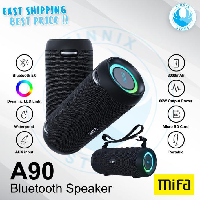 Mifa A90 TWS Portable Bluetooth Speaker 60W Powerful Sound - Hitam