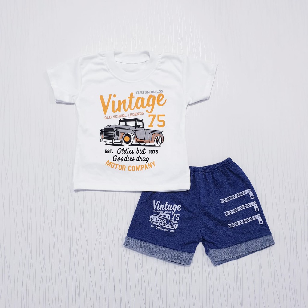 setelan baju anak laki-laki vintage / pakaian bayi cowo murah