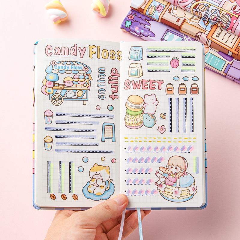 80 Lembar Buku Notebook / Catatan / Agenda Portable Motif Kartun Lucu Untuk Pelajar