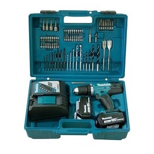 MAKITA DHP453RFX4 MESIN BOR BETON 2X18V 3AH CORDLESS HAMMER DRILL 74PC