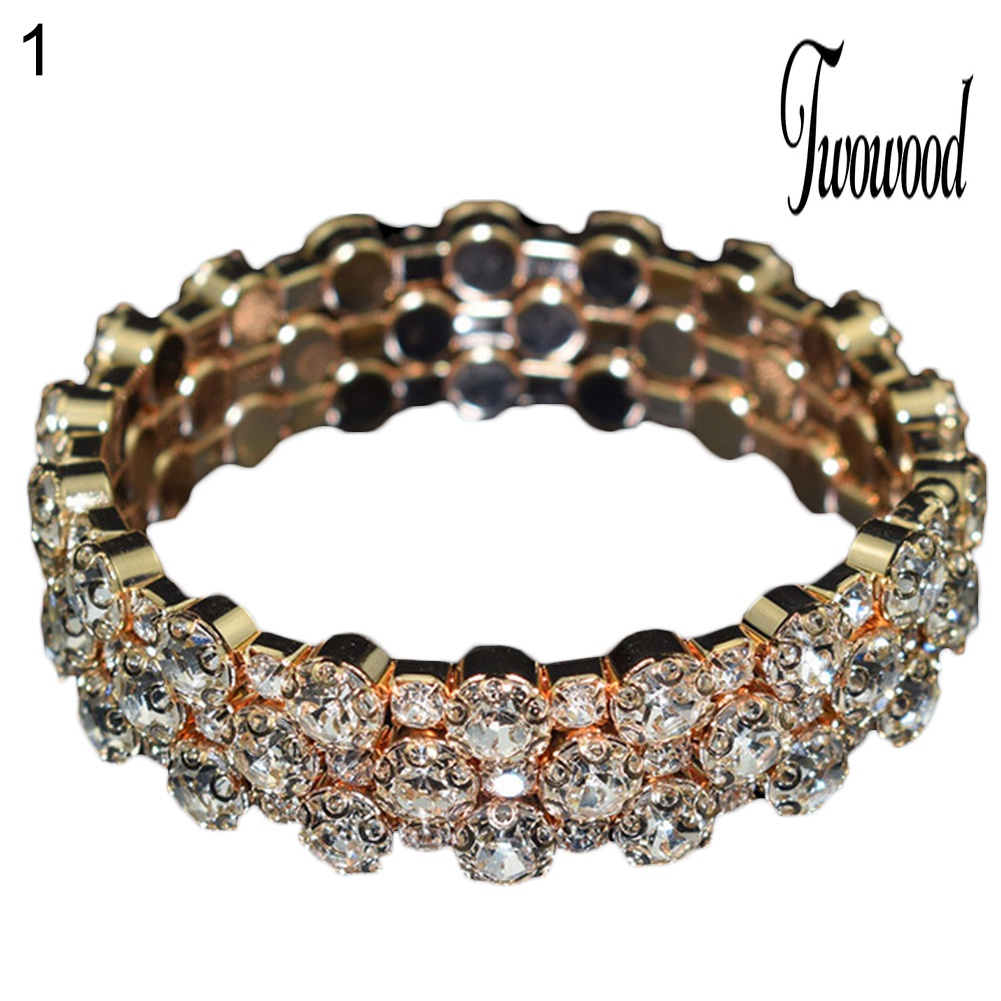 Gelang Multi Baris Bahan Cubic Zirconia Untuk Wanita