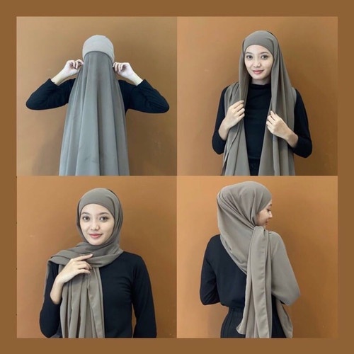 Pashmina Inner 2 in 1 instan bahan ceruty baby doll