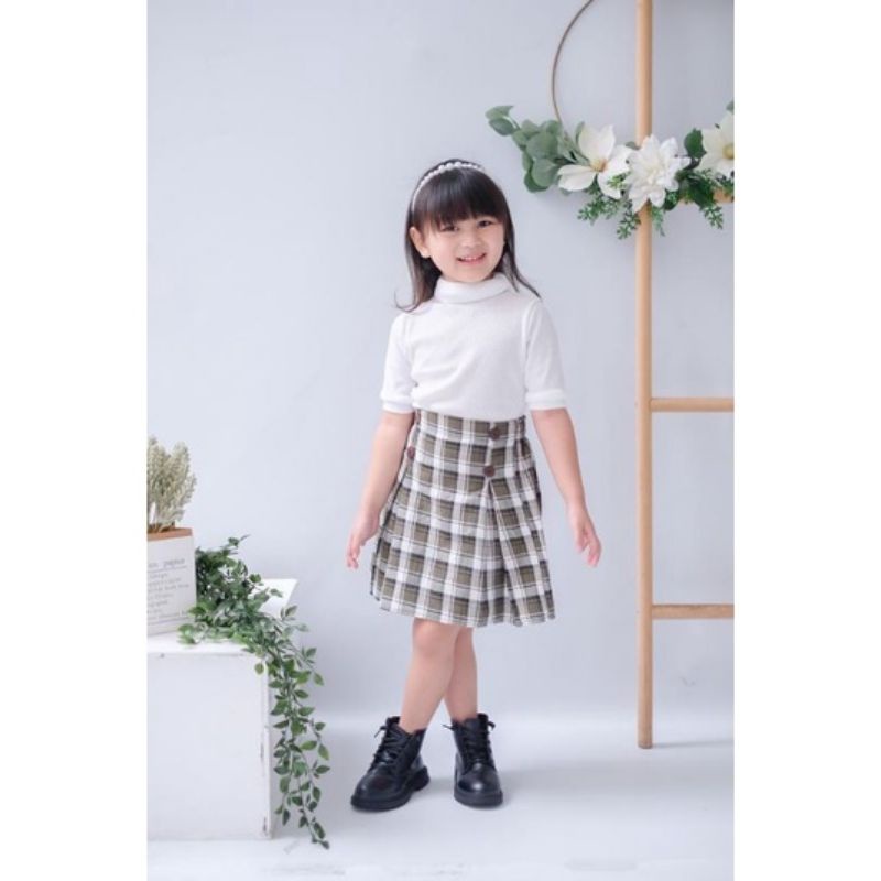 Rok Anak Pendek Poppy Skirt Anak Perempuan / Rok Span Tartan Kotak Anak Perempuan Usia 1-6 Tahun