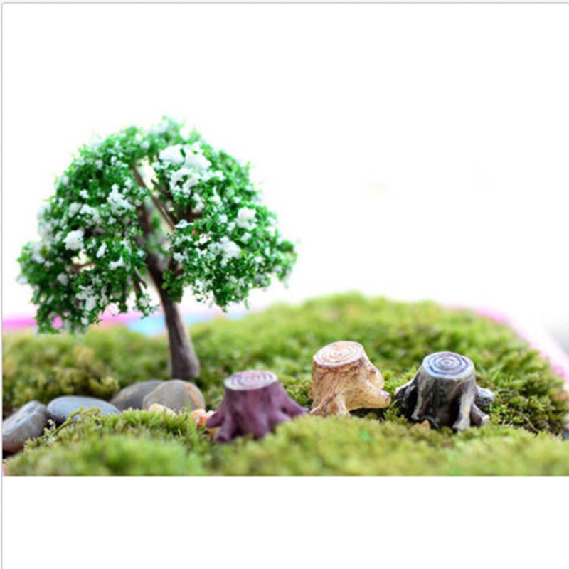 【beautifulhome12.id】Newest Miniature Tree Stump Dollhouse Ornament Fairy Craft Bonsai Garden Decor