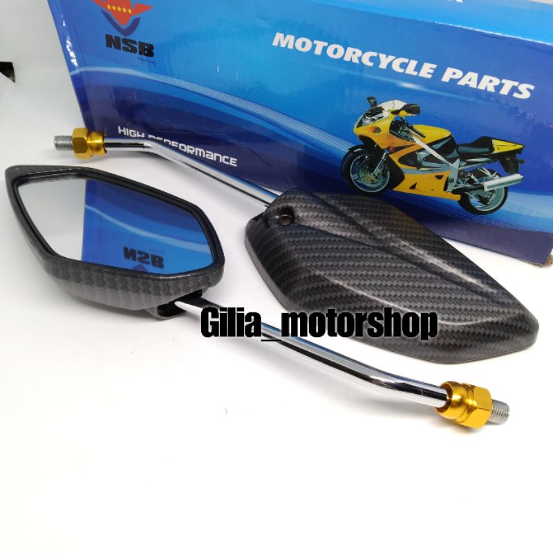 Spion Standar Model Jupiter Carbon Tangkai Chrome Universal Yamaha