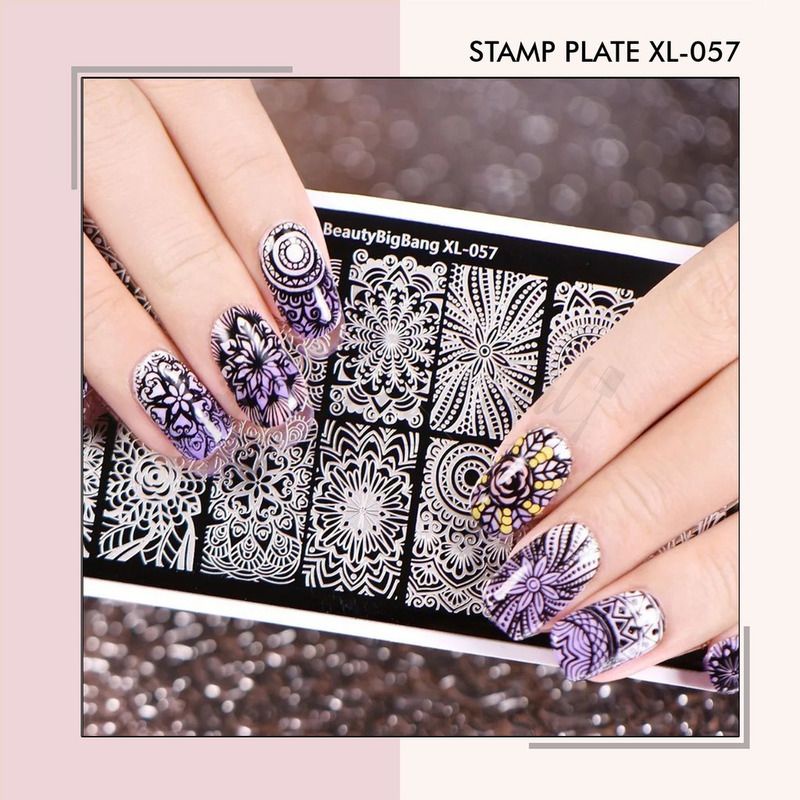 stamp plate XL-057 stamping nail art stamp cetakan nail art