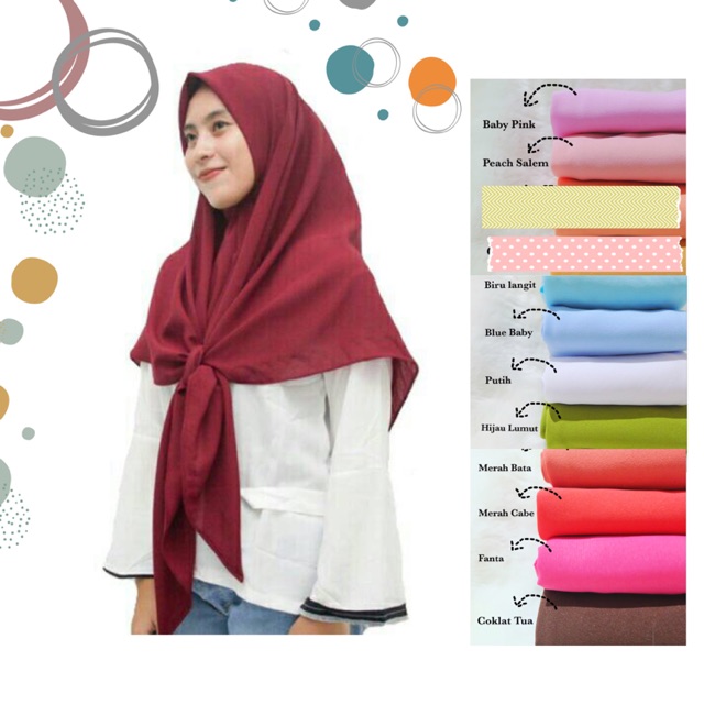 Jilbab Segitiga Instan JUMBO Diamond Warna Ke - II