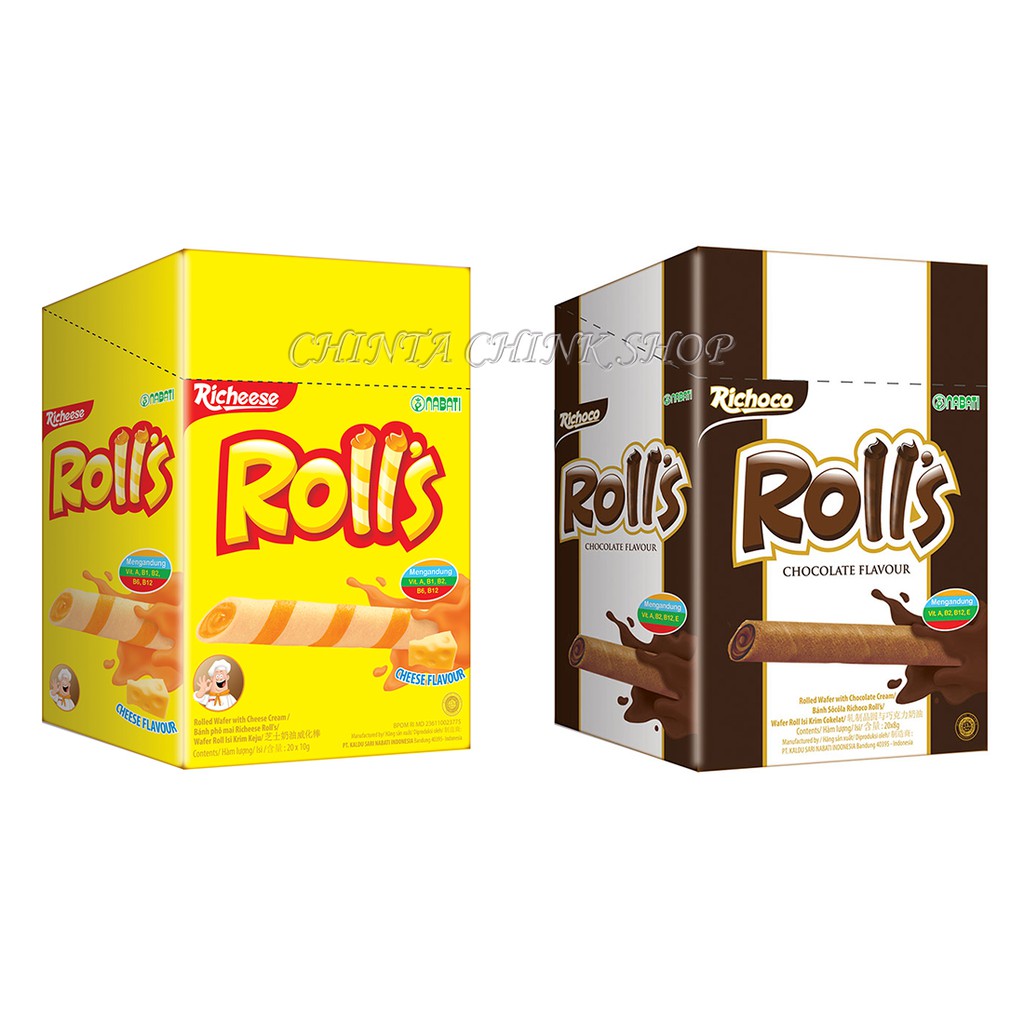 Wafer Nabati Richeese Rolls Keju Coklat Isi 20pcs Shopee Indonesia