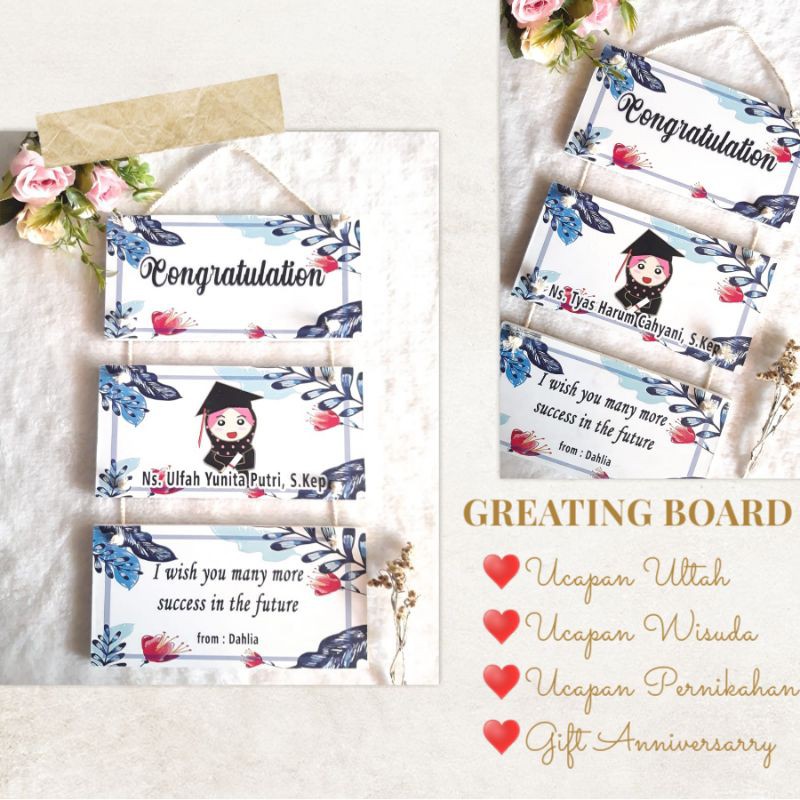 

kado wisuda, papan ucapan, kado unik, hadiah pajangan, custom kado hadiah murah