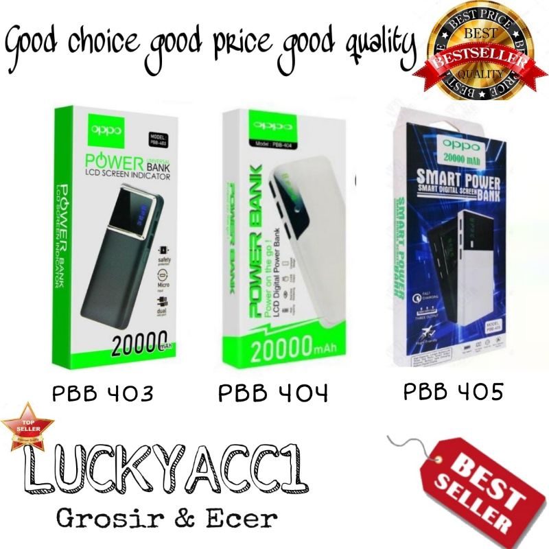 LC - PB POWERBANK OPPO PBB 404 KAPASITAS 20000MAH MURAH MERIAH POWER BANK PBB 404 BRANDED