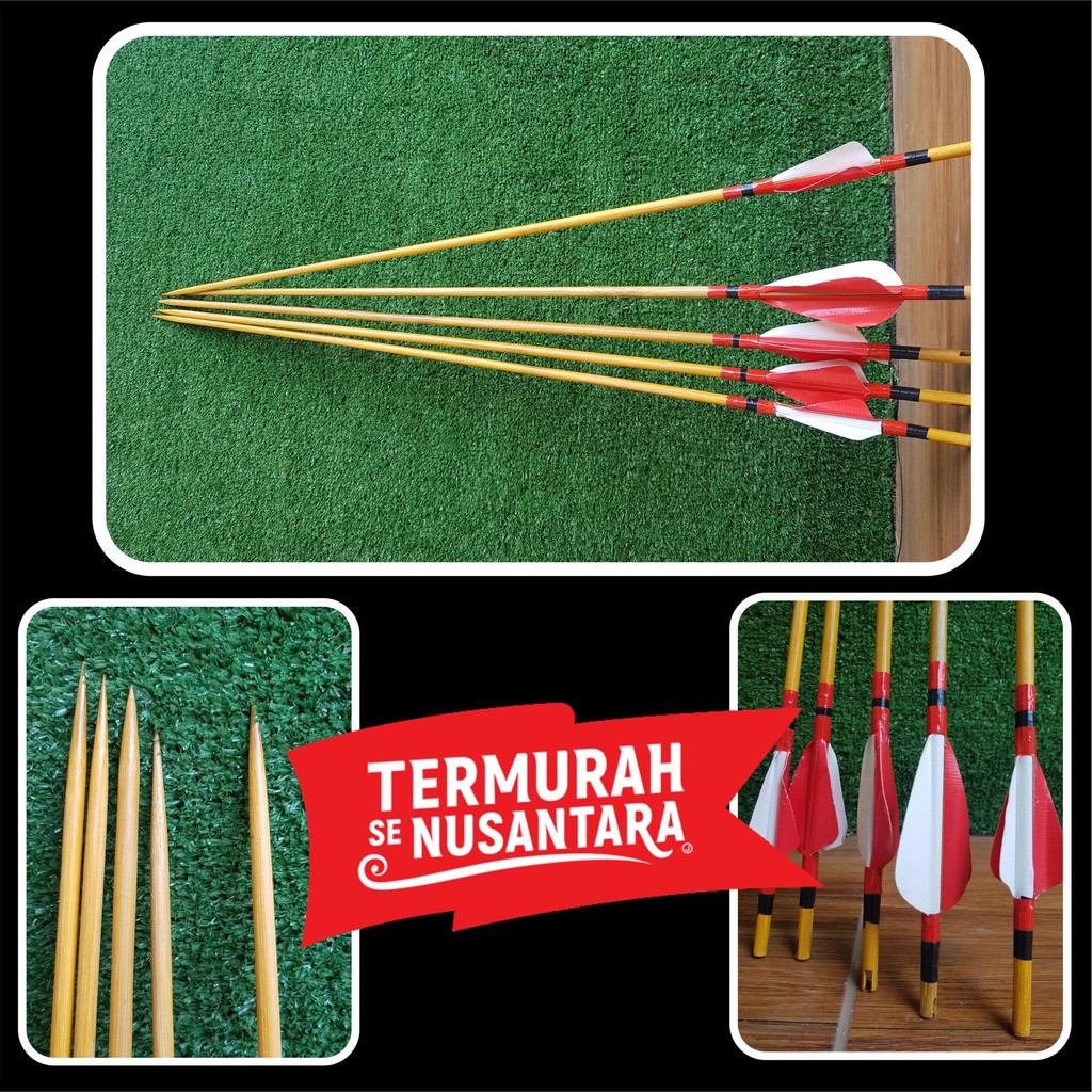 TERMURAH Anak Panah Bambu Petung Rucning Arrow Tajam - BUKAN ALUMUNIUM / FIBER / CARBON / RAMIN