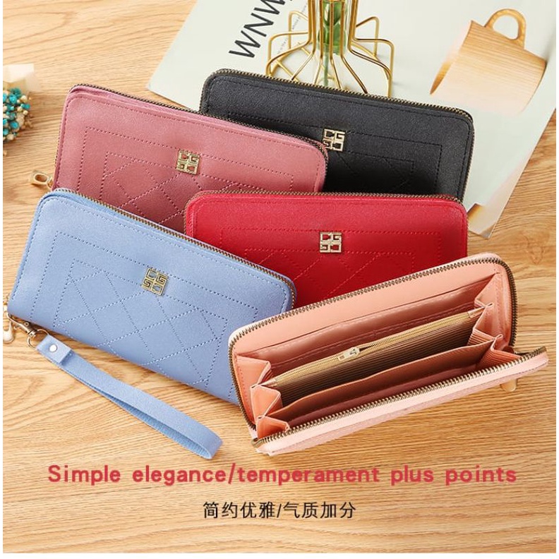 EV D 044-8  Dompet Panjang Relesting Wanita Fashion Korea Import