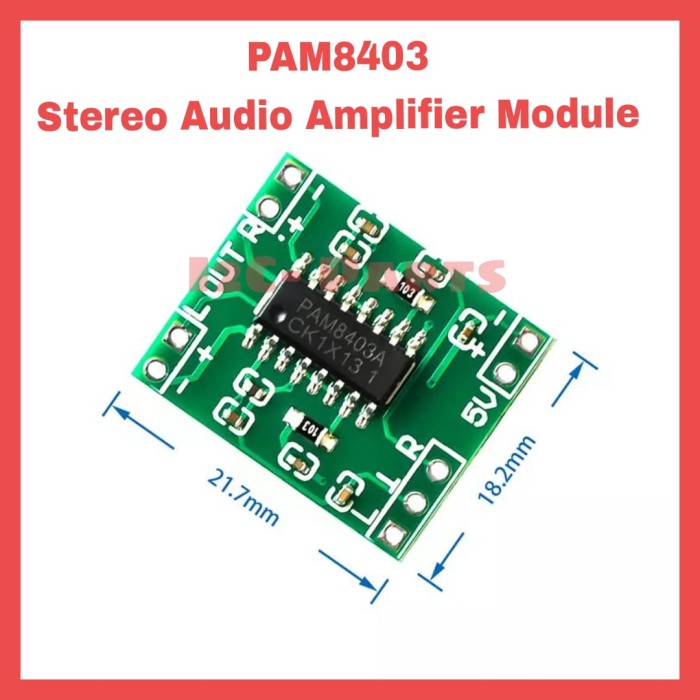 PAM8403 Mini Digital Hifi Audio Amplifier Stereo 5v 2x3W