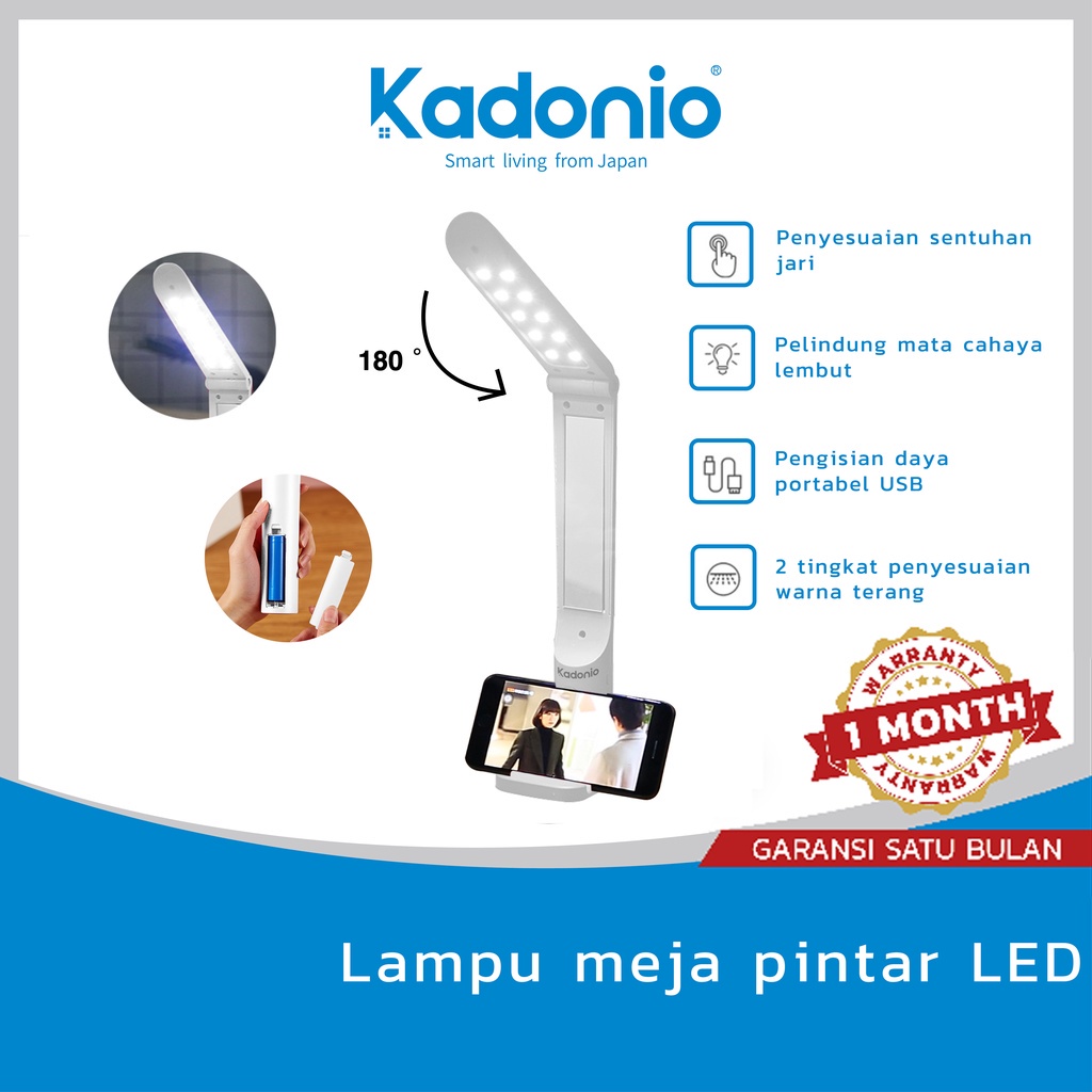 Lampu belajar led anak lampu baca lipat meja pintar Portable 180° praktis barang elektronik unik sma