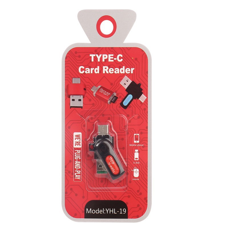 Adapter Card Reader Type C USB OTG to USB 2.0 SD / Type C  SD Untuk Smartphone &amp; PC