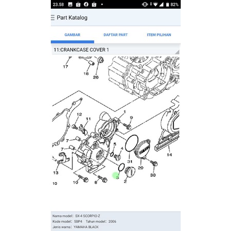 oring sil tutup magnet besar Scorpio