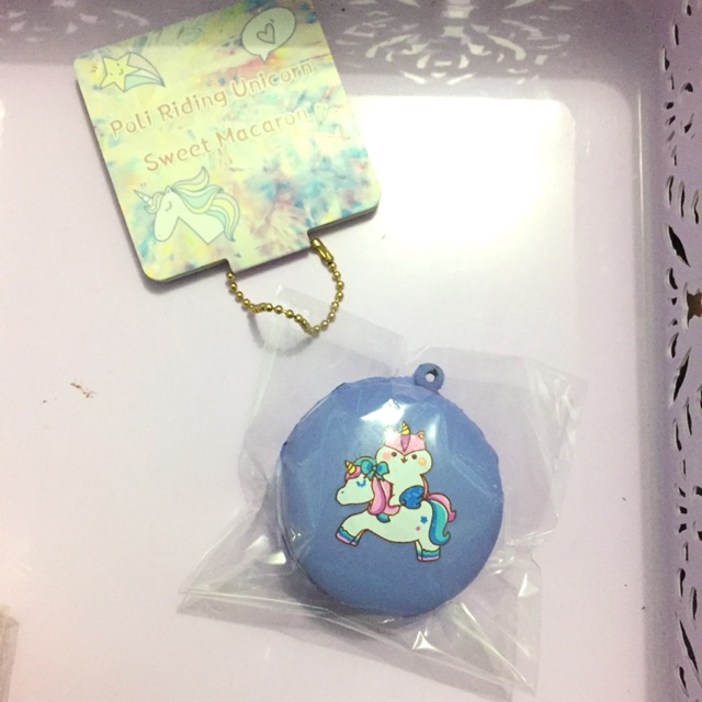 Squishy Poli Riding Unicorn Macaron