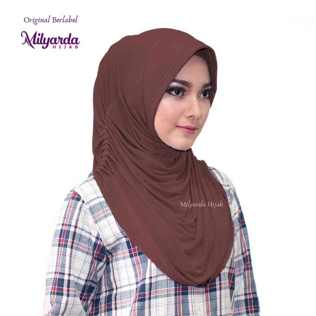 Milyarda hijab instan Rumana fashion/kerudung/jilbab syari/pashmina instant-coklat