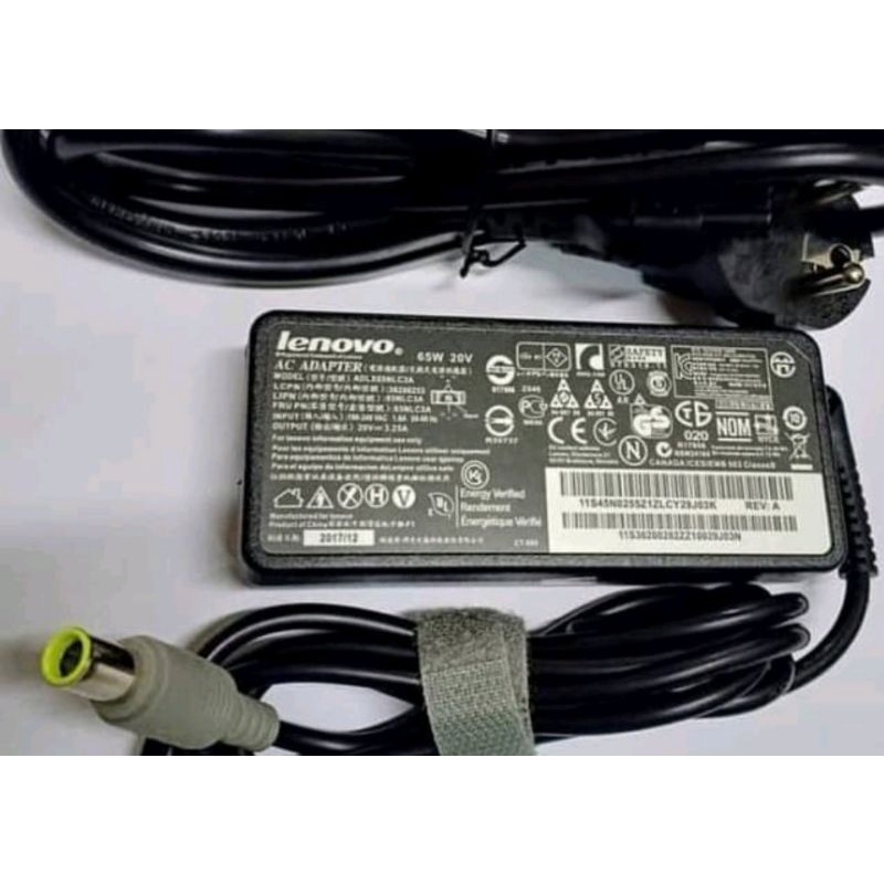 Charger Adaptor Lenovo T410 T420 T430 B490 X220 L412 20v-3.25A JARUM