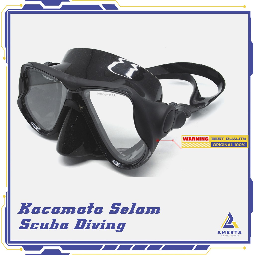 Kacamata Selam Scuba Diving Snorkeling TaffSPORT Black