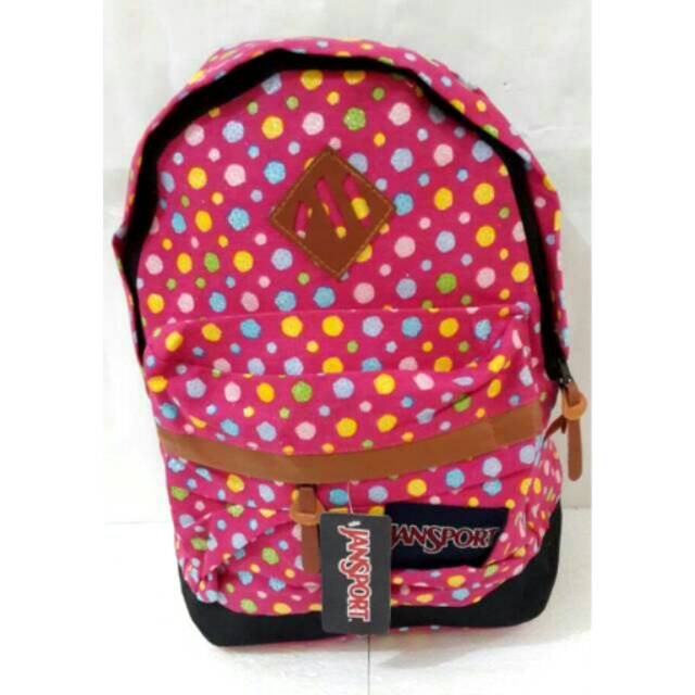 Tas sekolah jansport pink bintik, tas kerja jansport  pink bintik