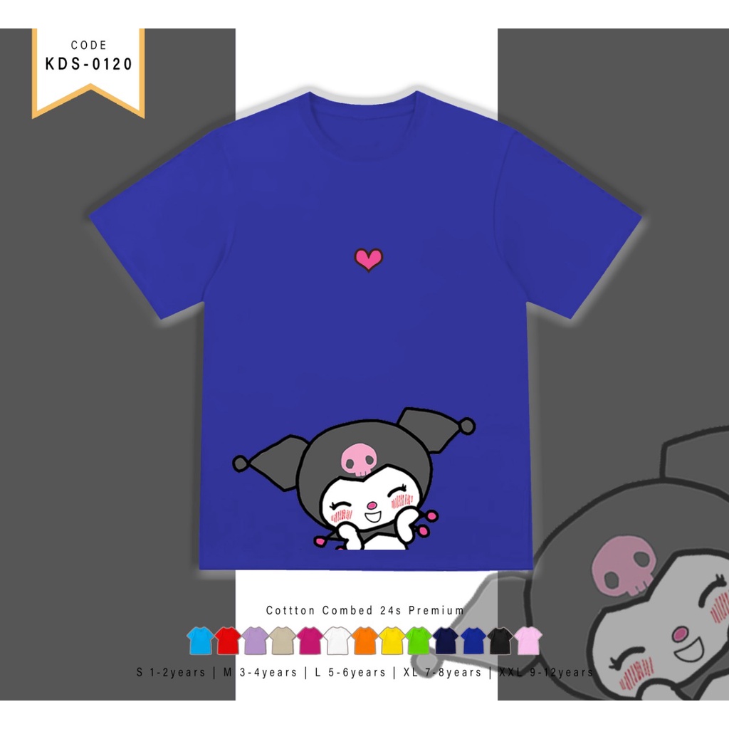 T-SHIRT KIDS / KAOS ANAK-ANAK BERGAMBAR KUROMI / CUSTOM TEE / MURAH