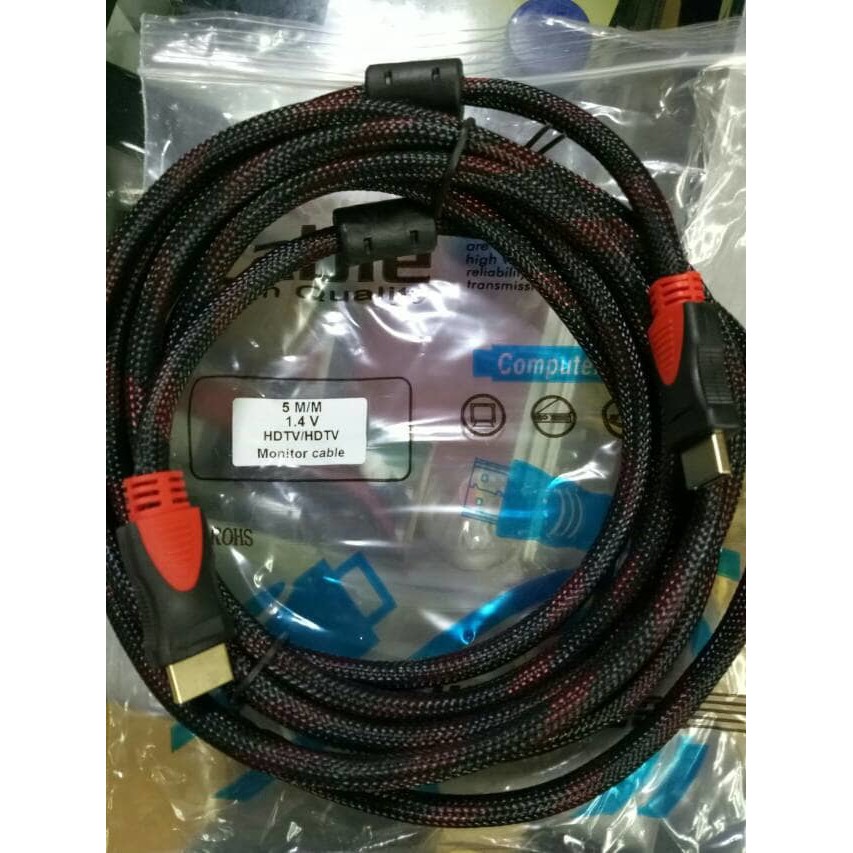 Kabel Monitor Hdmi 5 Meter Jaring Serat