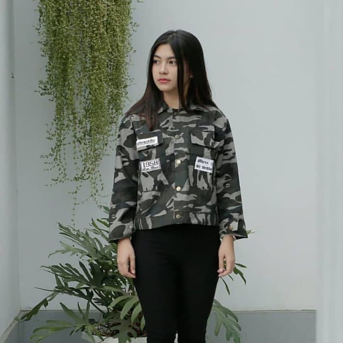 Jaket Parka Note Loreng Wanita