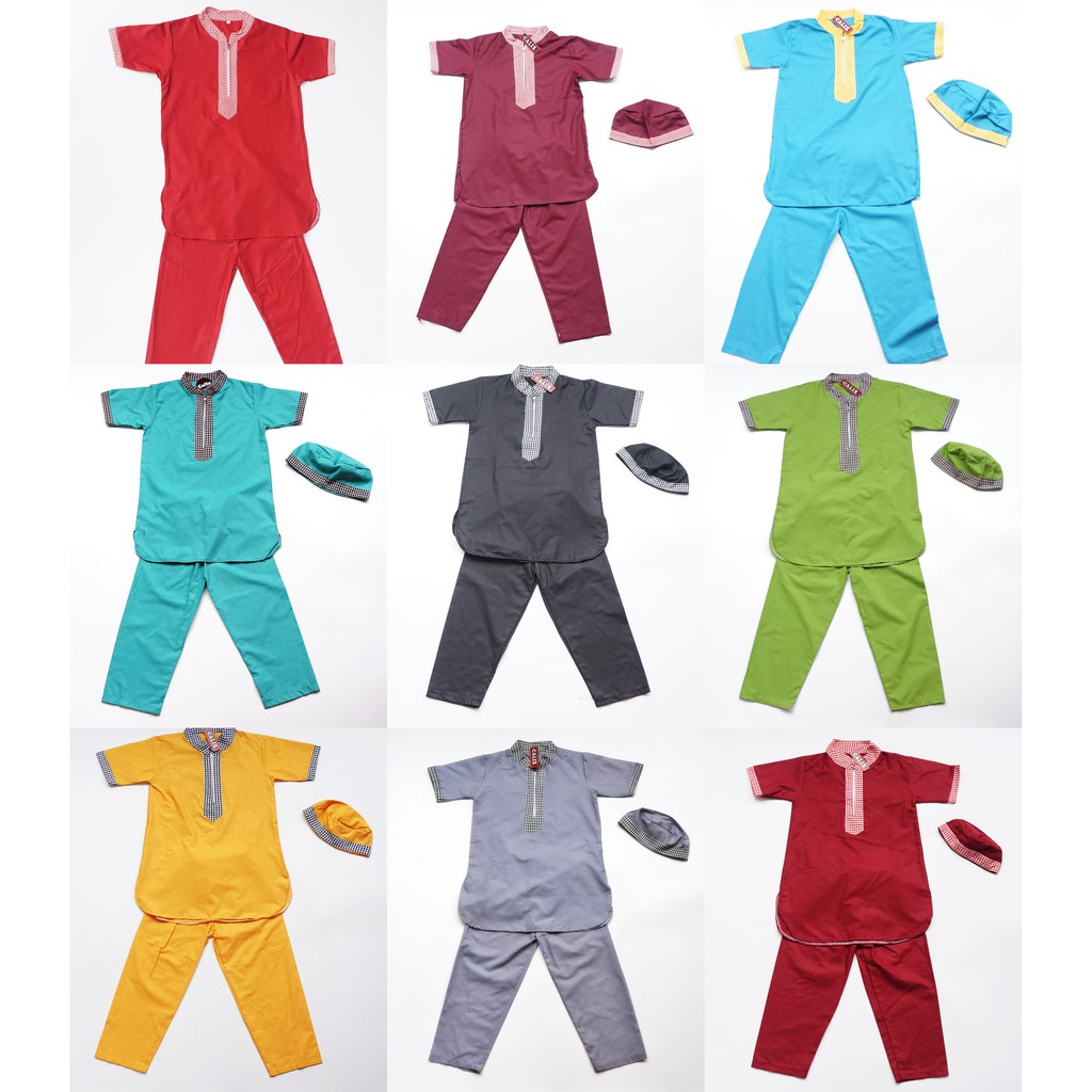 Setelan Koko Turqi Peci 4-7 Tahun Anak Koko Peci Anak