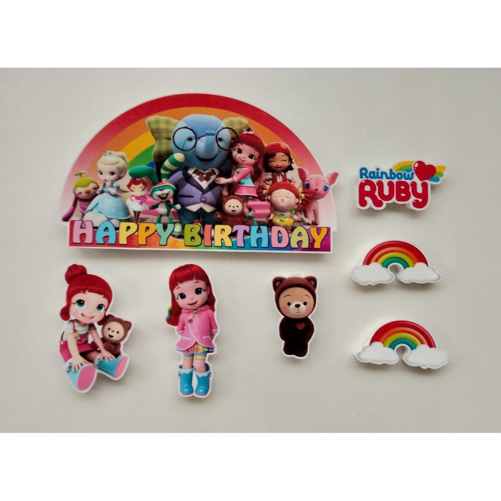Topper Rainbow Ruby utk hiasan cake atau dinding