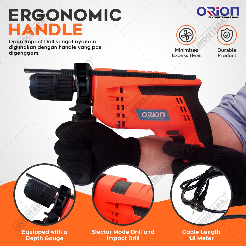 Mesin Bor Listrik Elektrik / Electric Impact Drill Orion HD6622S (With BMC Box)