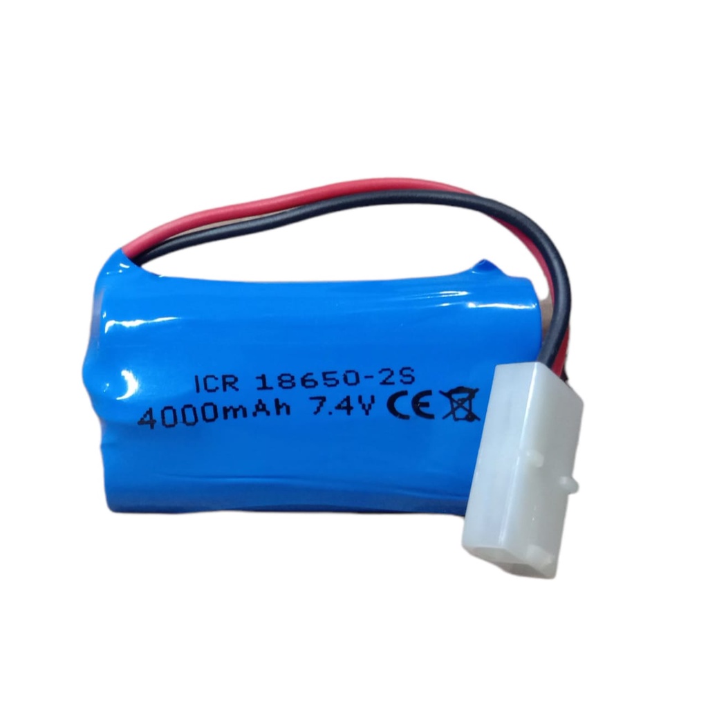 Baterai RC/ Batrai Speaker Bluethooth &amp; Elektronik Lainnya 2x 18650-2S 4000mAh 7.4V Protektor BMS 4.5A Soket Putih 2 Pin
