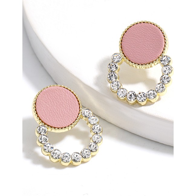 LRC Anting Tusuk Fashion Round Alloy Diamond Earrings P09256