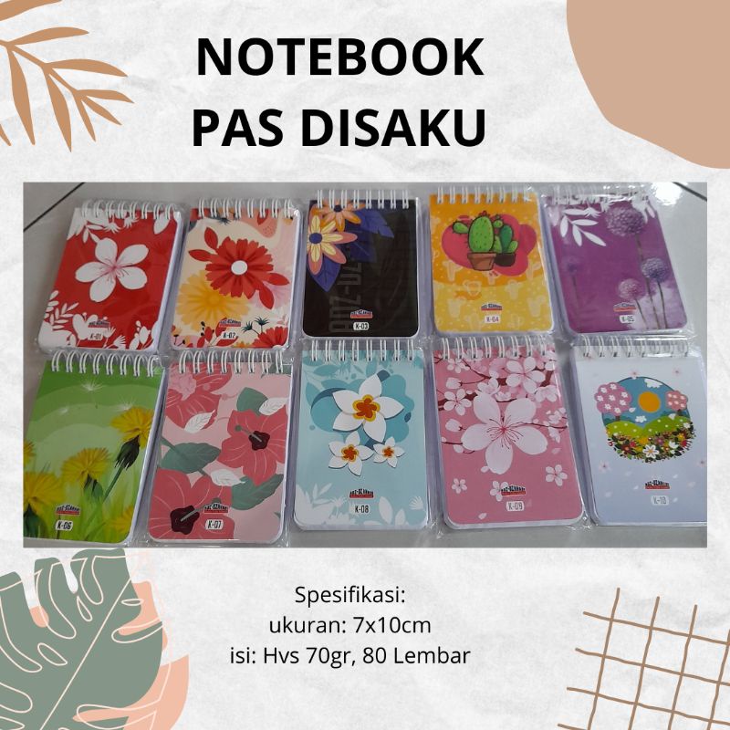 

Notebook buku catatan ukuran saku