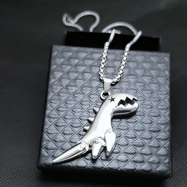 Korea in Harajuku retro dinosaurus liontin cute Hip Hop disko cool Bumi kalung pasangan pria dan wan