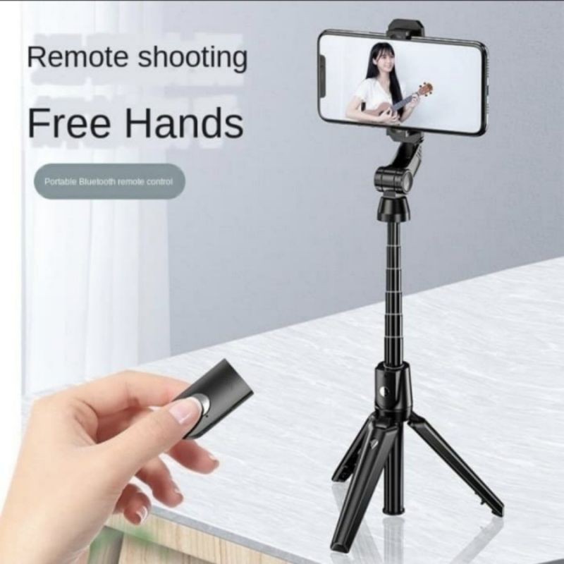 K21 selfie stick tongsis monopod bluetooth shutter tripot holder smartphone