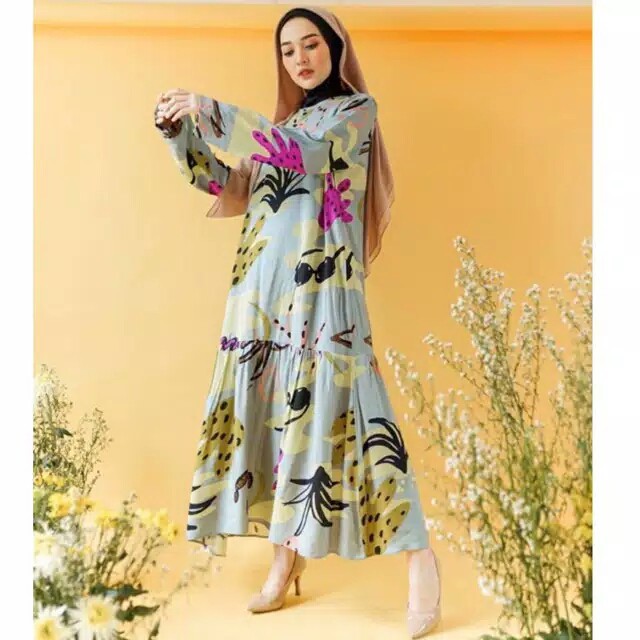GROSIR GAMIS MURAH KUDUS - GAMIS KAKTUS MAXY DRESS - GAMIS TERMURAH - KATUN RAYON VISCOSE