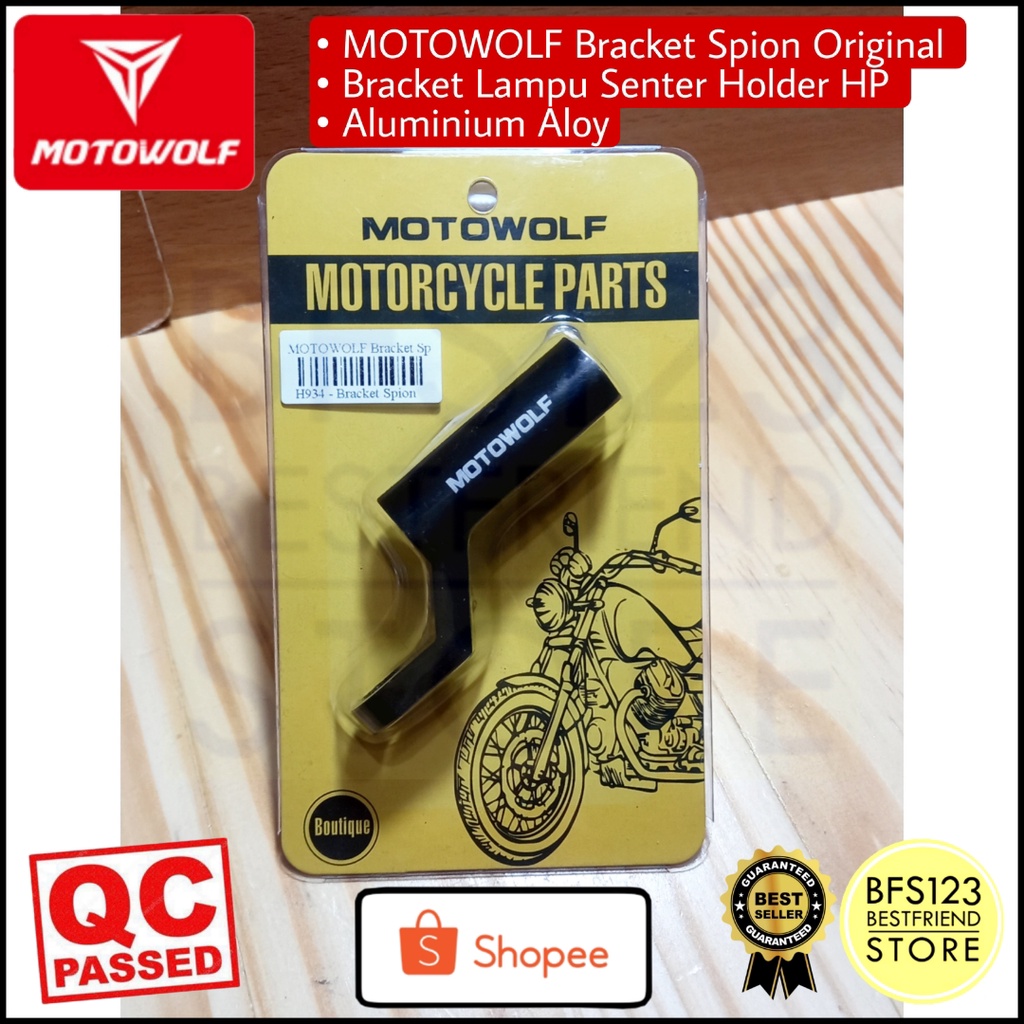 Paket GUB P10 Phone Holder + Bracket Spion MOTOWOLF ORIGINAL Free Tutup Pentil Ban GUB 2 Pcs