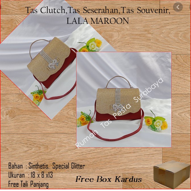 Tas Clutch,Tas Seserahan,Tas Souvenir,LALA MAROON