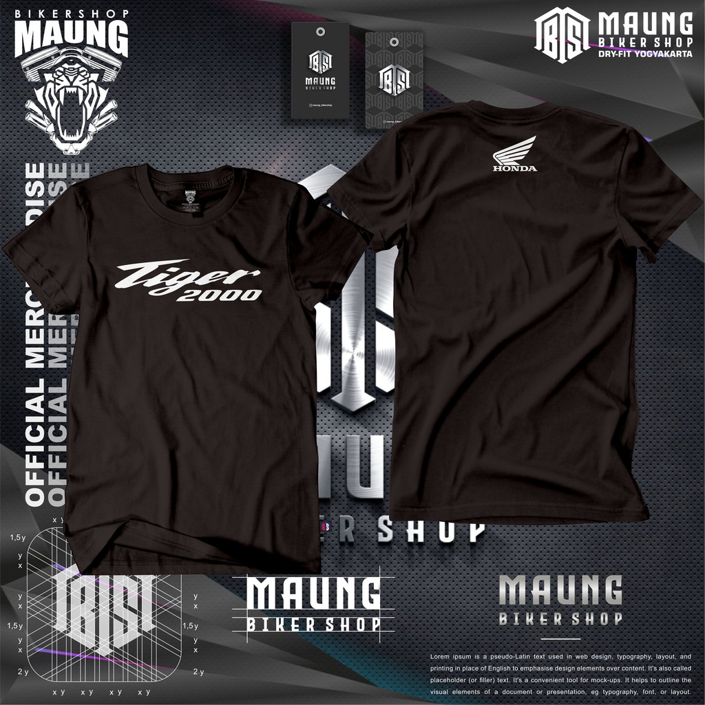KAOS TIGER 2000 | KAOS LOGO HONDA TIGER 2000 | KAOS TIGER LEGEND | TSHIRT HONDA TIGER 2000 BLACK