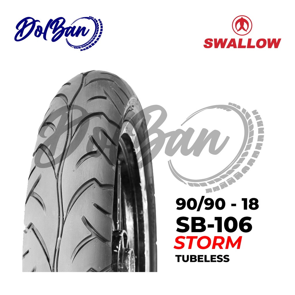 BAN LUAR MOTOR SWALLOW 90/90-18 RING 18 SB-106 STROM TUBELESS