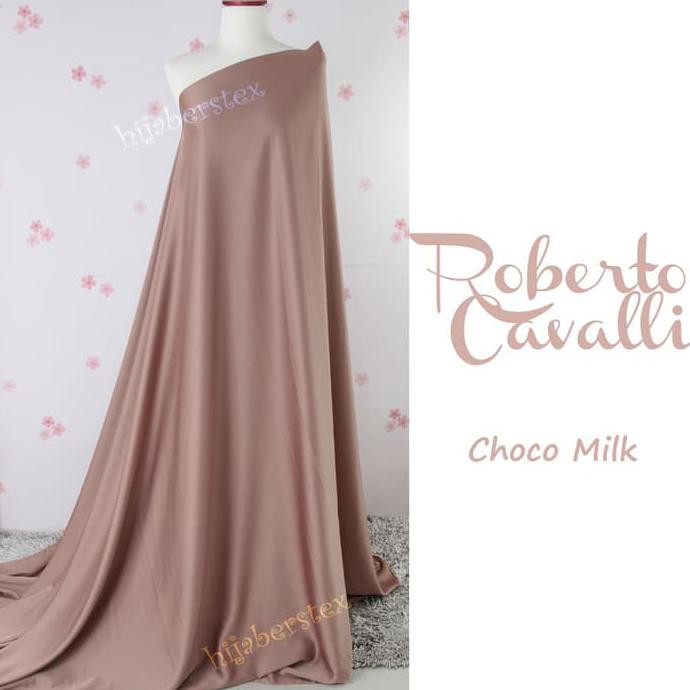 promo 1/2 meter bahan kain roberto cavalli - hitam terbaru