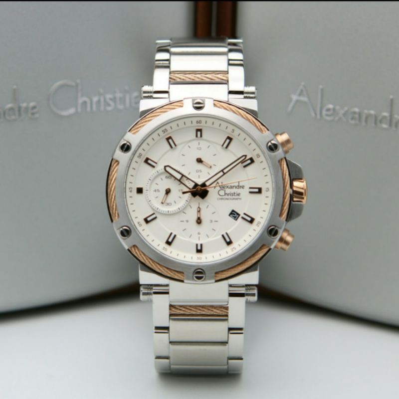 ALEXANDRE CHRISTIE AC6551 SILVER ROSEGOLD PRIA.ORIGINAL GARANSI RESMI 1TAHUN