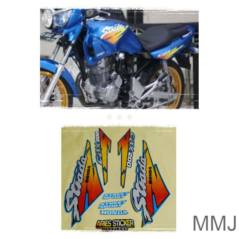 Sticker striping Honda cbx200 Strada biru Honda strada ready stock