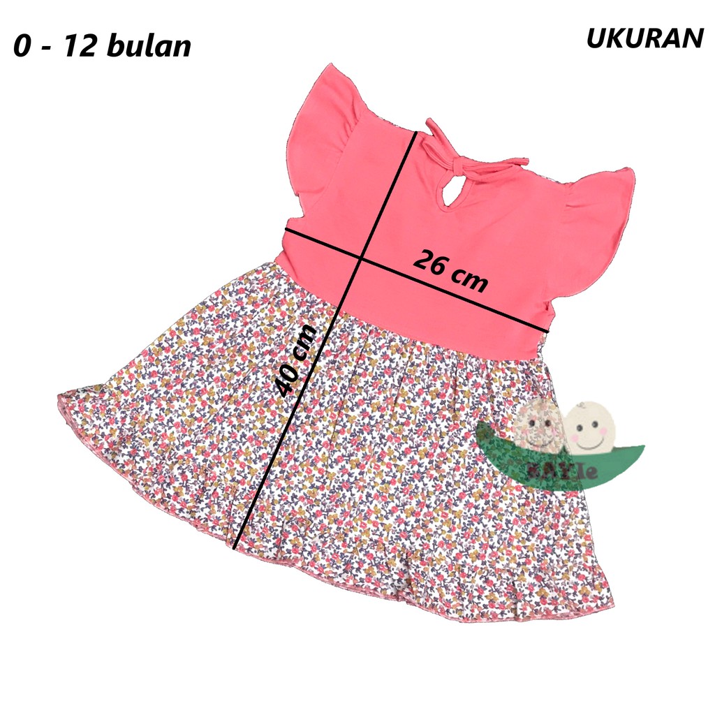 BAYIe - Baju bayi/Anak Perempuan Dress motif 2 KUPU PLANET KIDS usia 0 -12 bulan / Pakaian anak