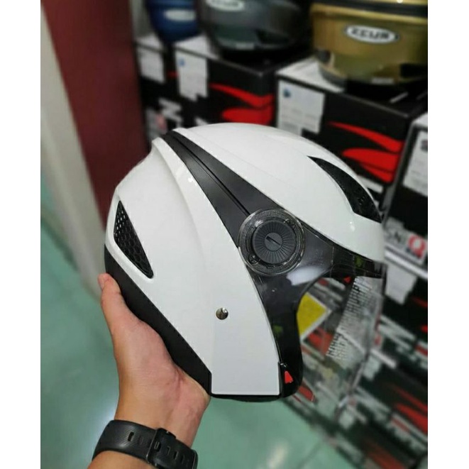 helm zeus 610 white putih