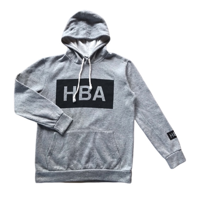 Hoodie HBA Front Font Print Abu abu No Tag