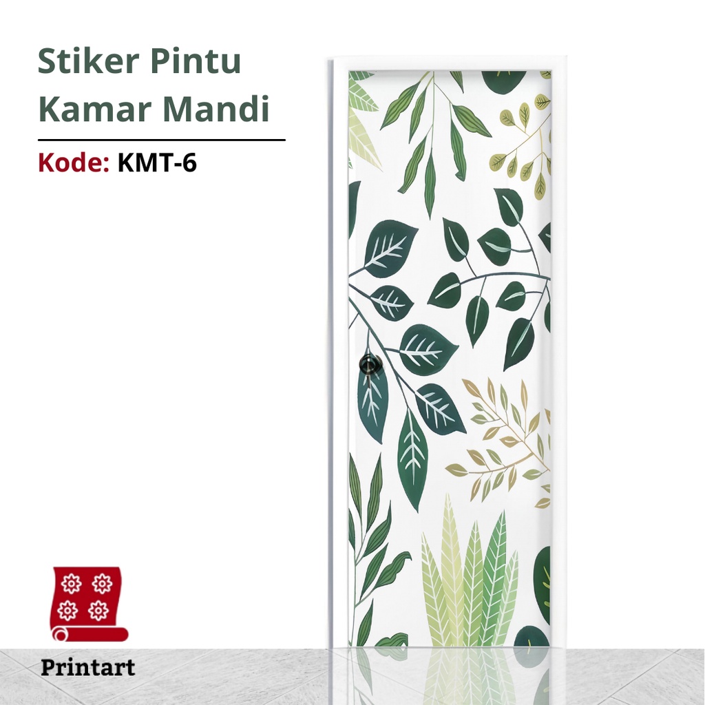 Stiker Pintu Kamar Mandi Toilet Motif Tropical Kode KMT-6 - FX