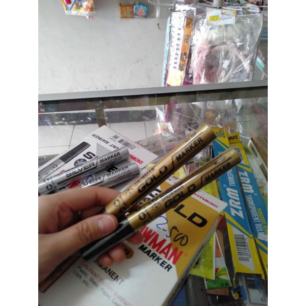 spidol permanent snowman/spidol warna silver/spidol warna gold