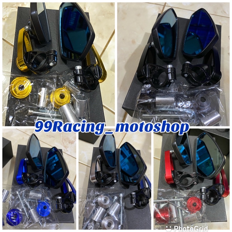 Spion oval ber end universal untuk semua motor bisa boss KACA BIRU